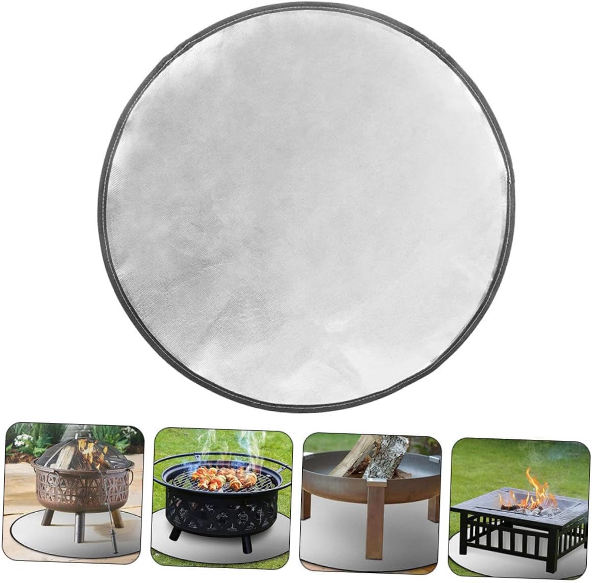 COHEALI Heat Resistant Fire Pit Mat Outdoor Fireproof Grill Pad for Patio Deck Grass Protection Multi-Function Stove Accessory with Oil and Corrosion Resistance Easy to Clean Reusable