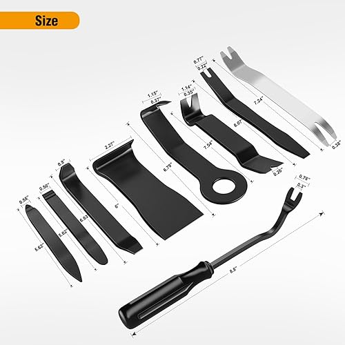 Miniatura 2 de GOOACC Kit de herramientas de eliminación de molduras automáticas de 9 piezas, kit de herramientas antiarañazos para el audio del automóvil, kit de