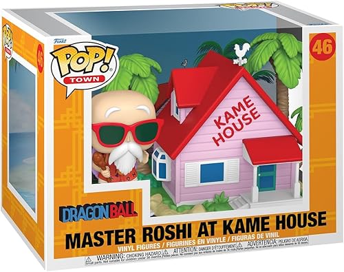 Funko Pop! Town: Dragon Ball - Master Roshi at Kame House - Figura de vinilo coleccionable - Idea de regalo - Producto oficial - Juguetes para niños