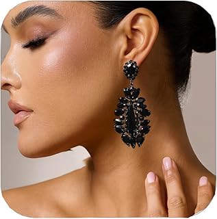 Large Rhinestone Chandelier Earrings for Women - Statement Teardrop Crystal Bridal Earrings Trendy Formal Prom Wedding Jewelry Gifts