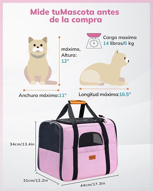 Foto 4 de 8 de morpilot Transportín Perro Gato, Bolsa Transporte Transpirable para Mascotas