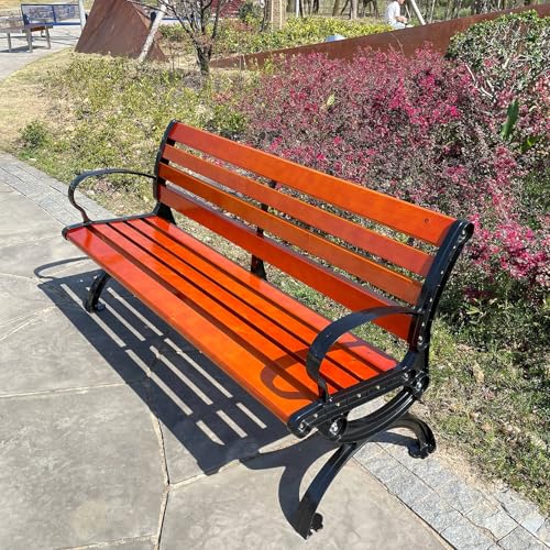 Banc de parc anti-rouille de 47 pouces avec dossier pour assise de terrasse