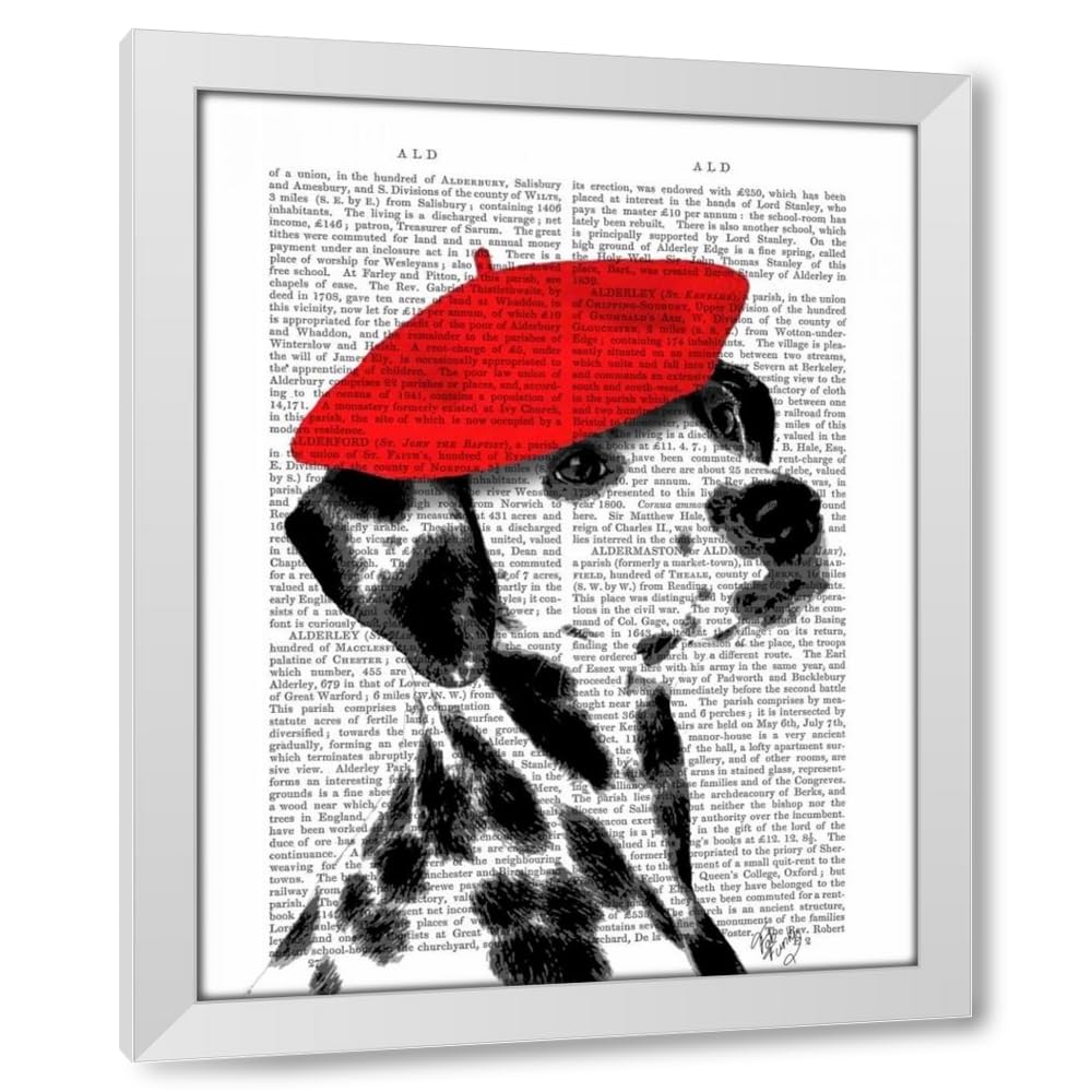 2293 Dalmatian With Red Beret Poster Print- Funky Fab (18 X fab-funky-dalmatian-with-red-  main image 3