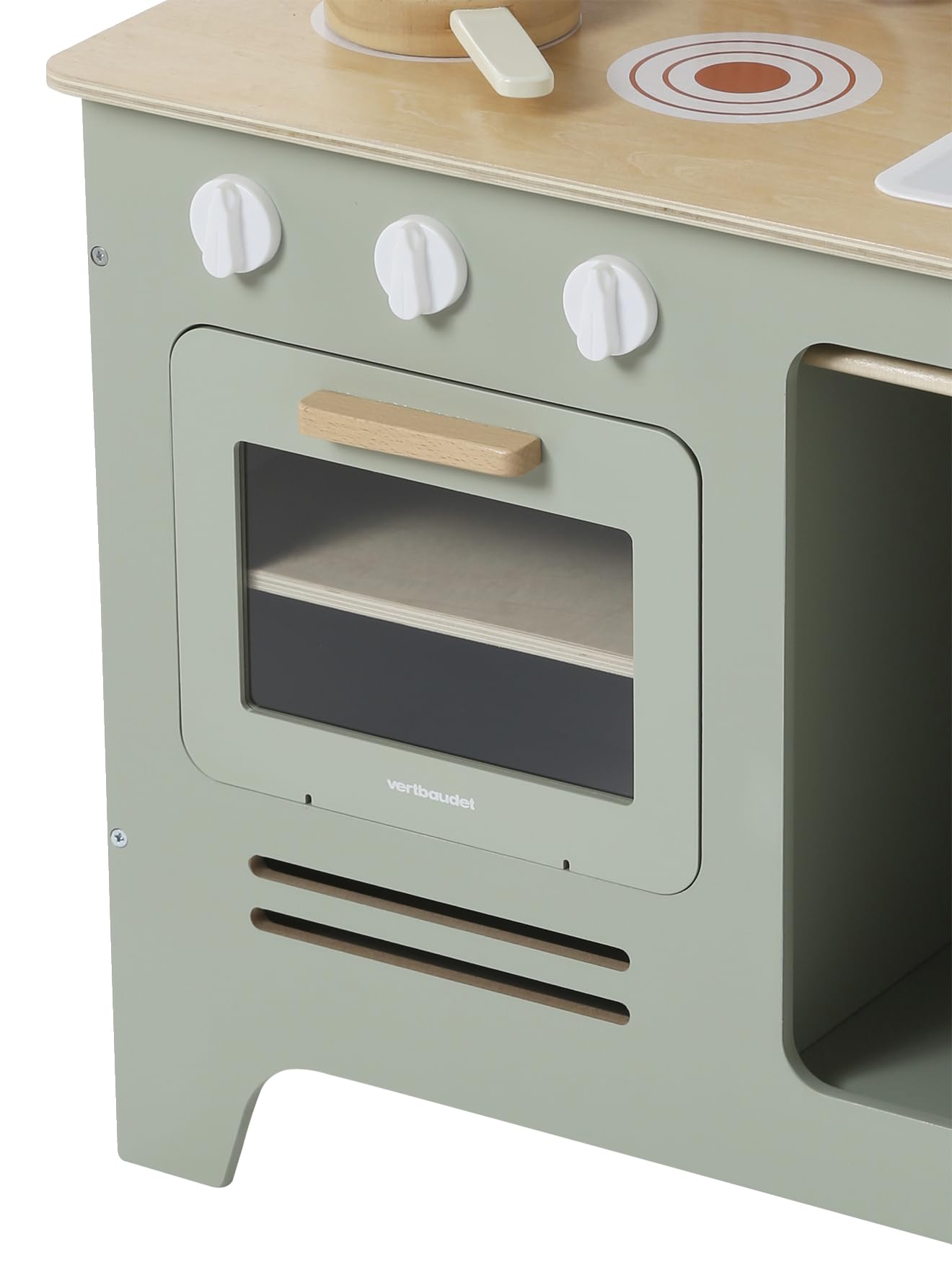 VERTBAUDET Jouet Enfant Cuisine avec Accessoires Bois FSC Vert Sauge TU