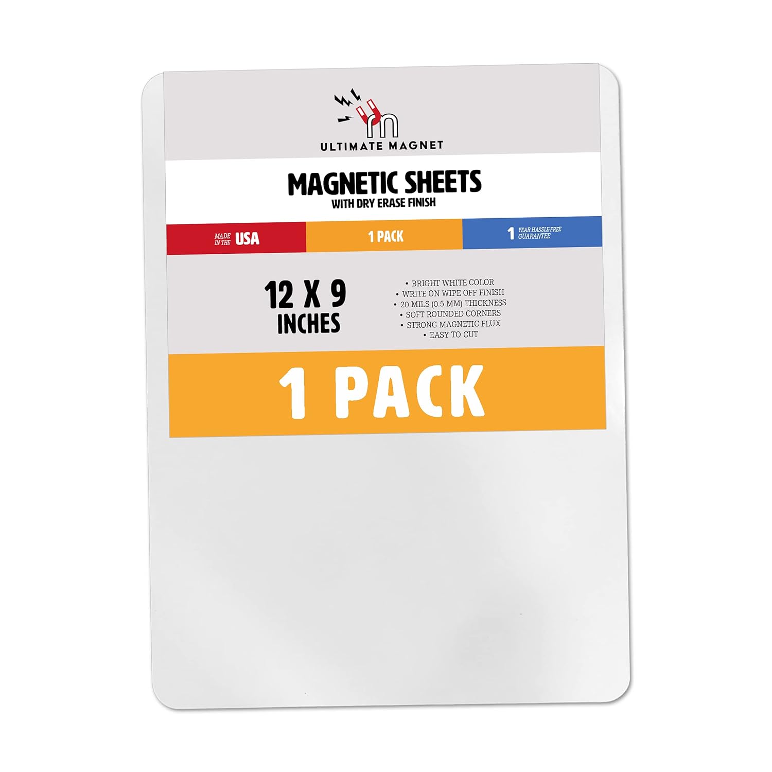 White Flexible Roll up Dry Erase Sheets Large 12" x 9