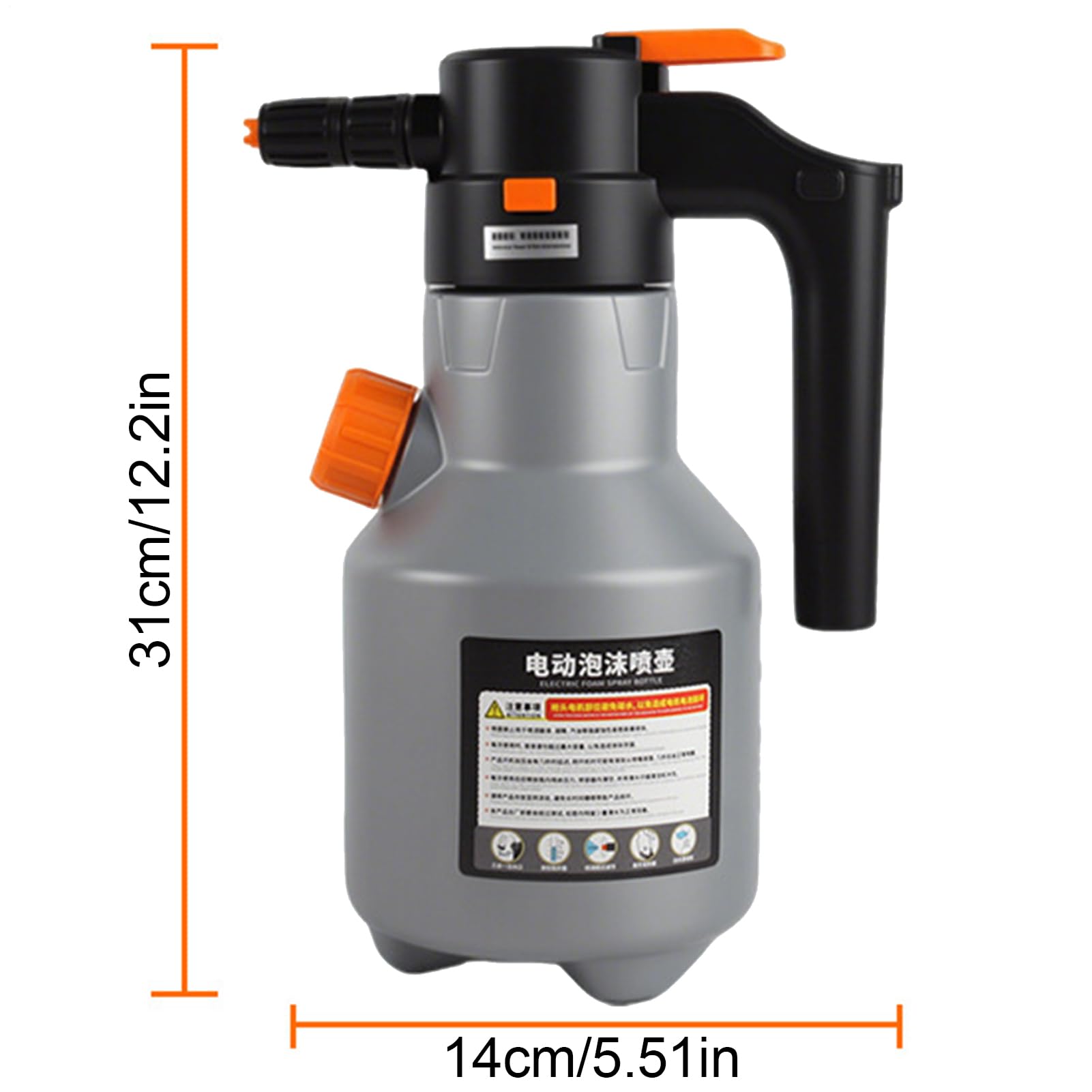 Spruzzatore Schiuma a Pompa 2L con Misurino per Lavaggio Auto | Spruzzatore Schiumogeno Elettrico a Batteria per Veicoli, Casa, Cucine, Esterni, Giardino, Patio, Cura e Dettaglio