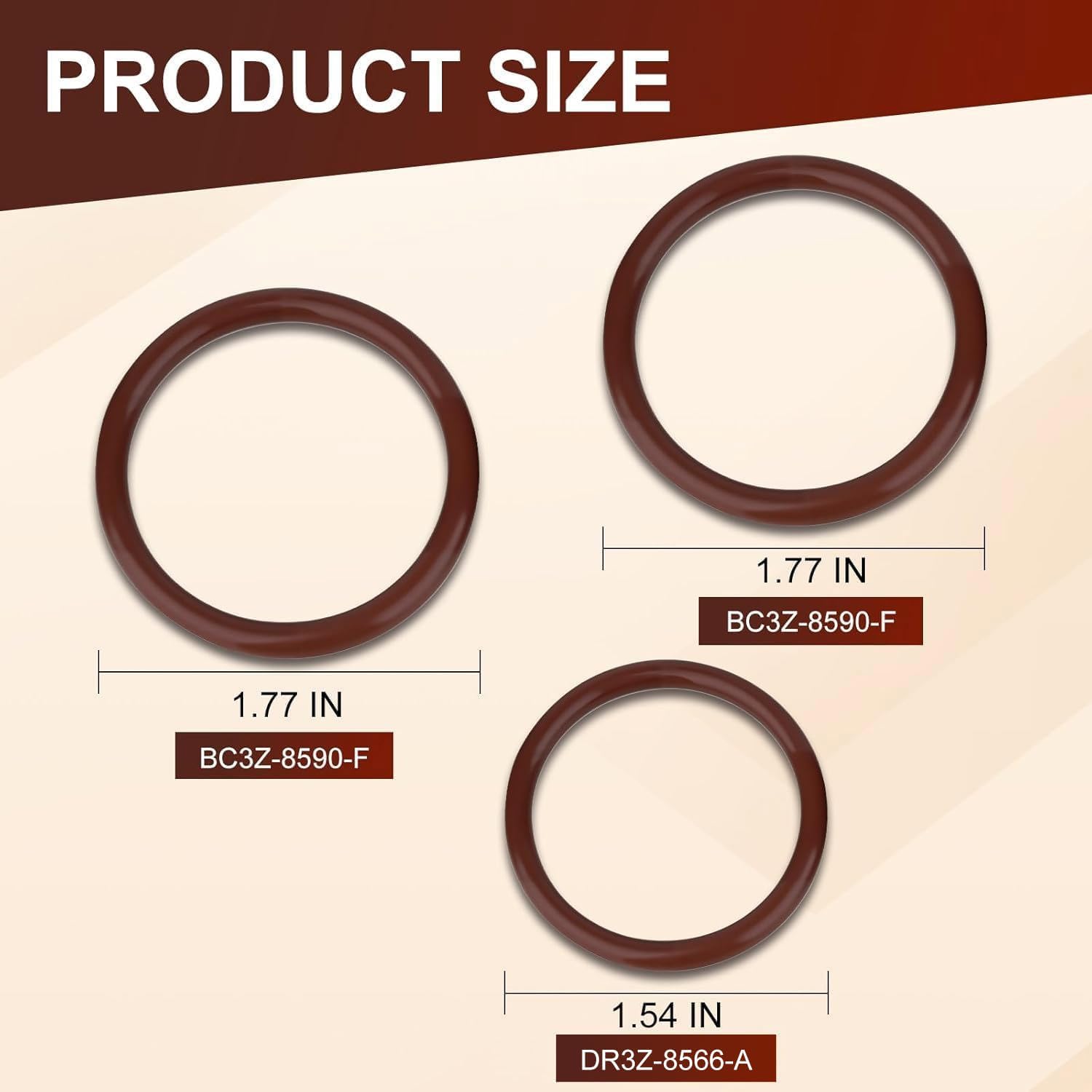 Upgraded 926-168 O-Ring Seal Set for Ford F-150/F-250/350/450/550 Super Duty & Mustang (2011-2018) – Radiator Hose & T-Pipe Coolant Leak Repair Kit, Replaces BC3Z-8590-F, 3-Pack.