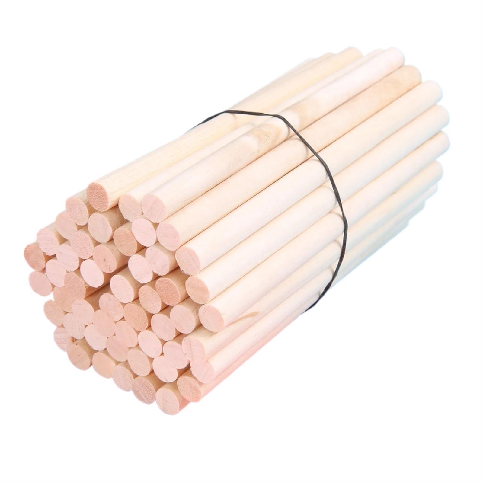 Weqyfdc Natural Craft Wooden Sticks 50Pcs 6Mm*15Cm Wooden Rods Sticks Wooden Dowel For Diy Crafts Building Model Woodworking(Natural)