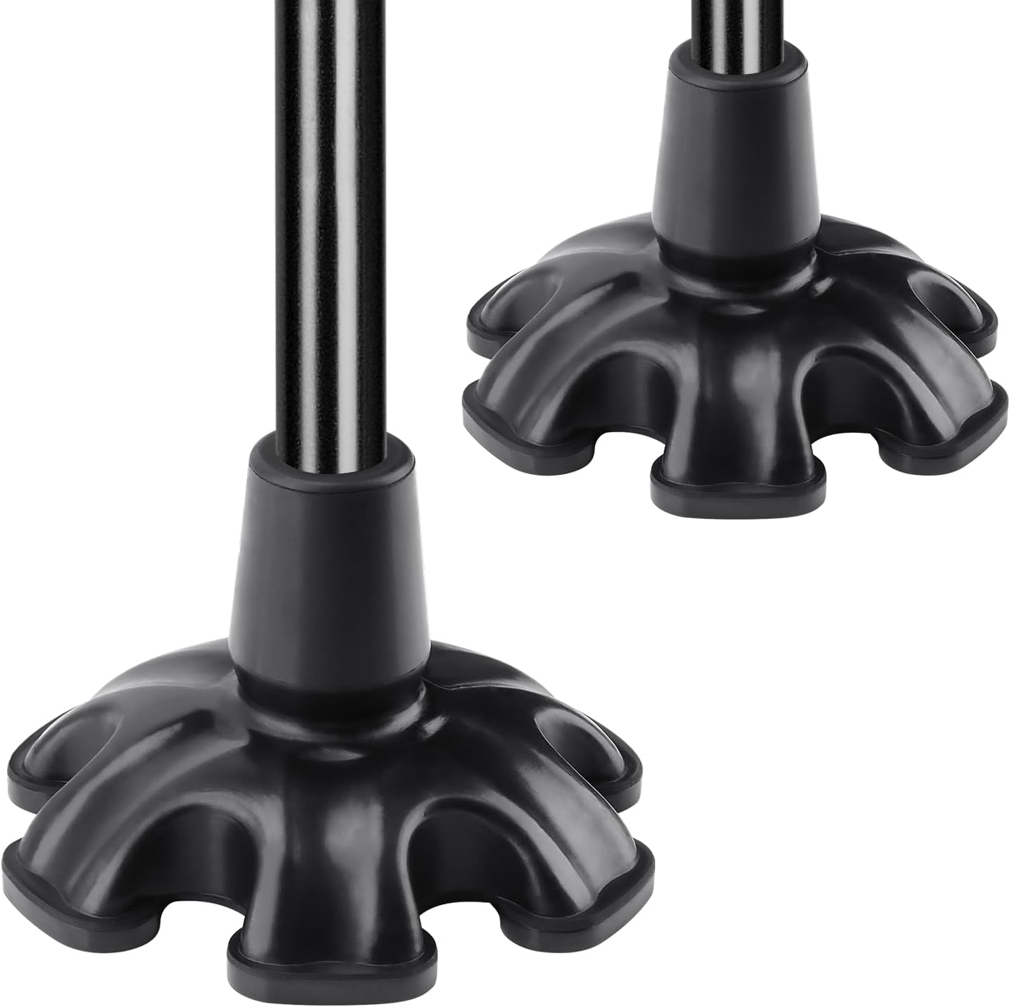 supregear Cane Tip (2-Pack) - 3/4" Self Standing Base Replacement for Offset Quad Pod or Tripod Canes, Walking Canes, Walking Sticks, Folding Canes - Stable Non-Slip Cane Foot Pad