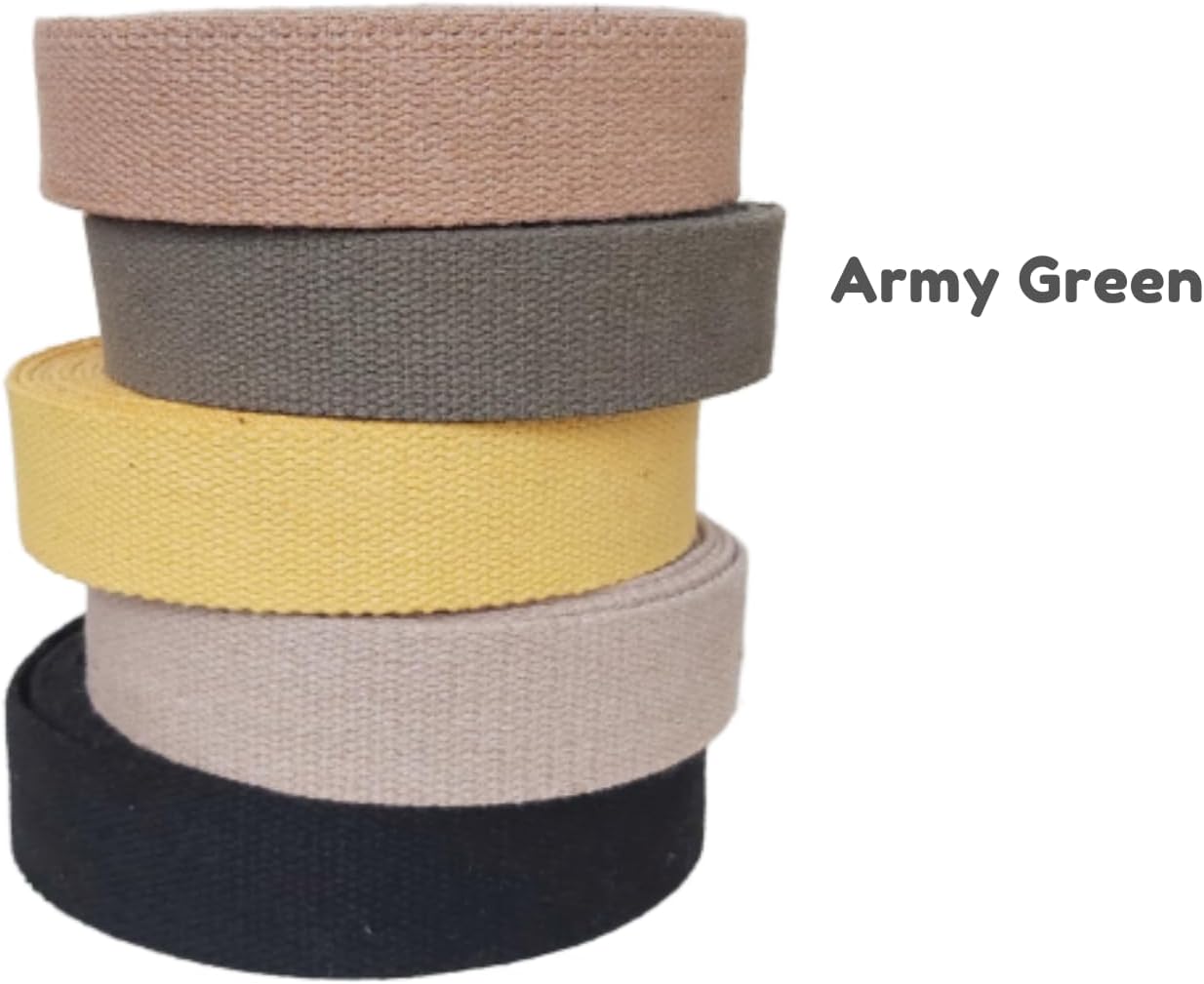 Heavy Cotton Webbing 1 1/2 Inch - Straps for Arts and Crafts - 5, 10, 25, or 50 Yards, Over 10 Colors - MATADOR USEFUL GOODS (Army Green, 50 Yards)