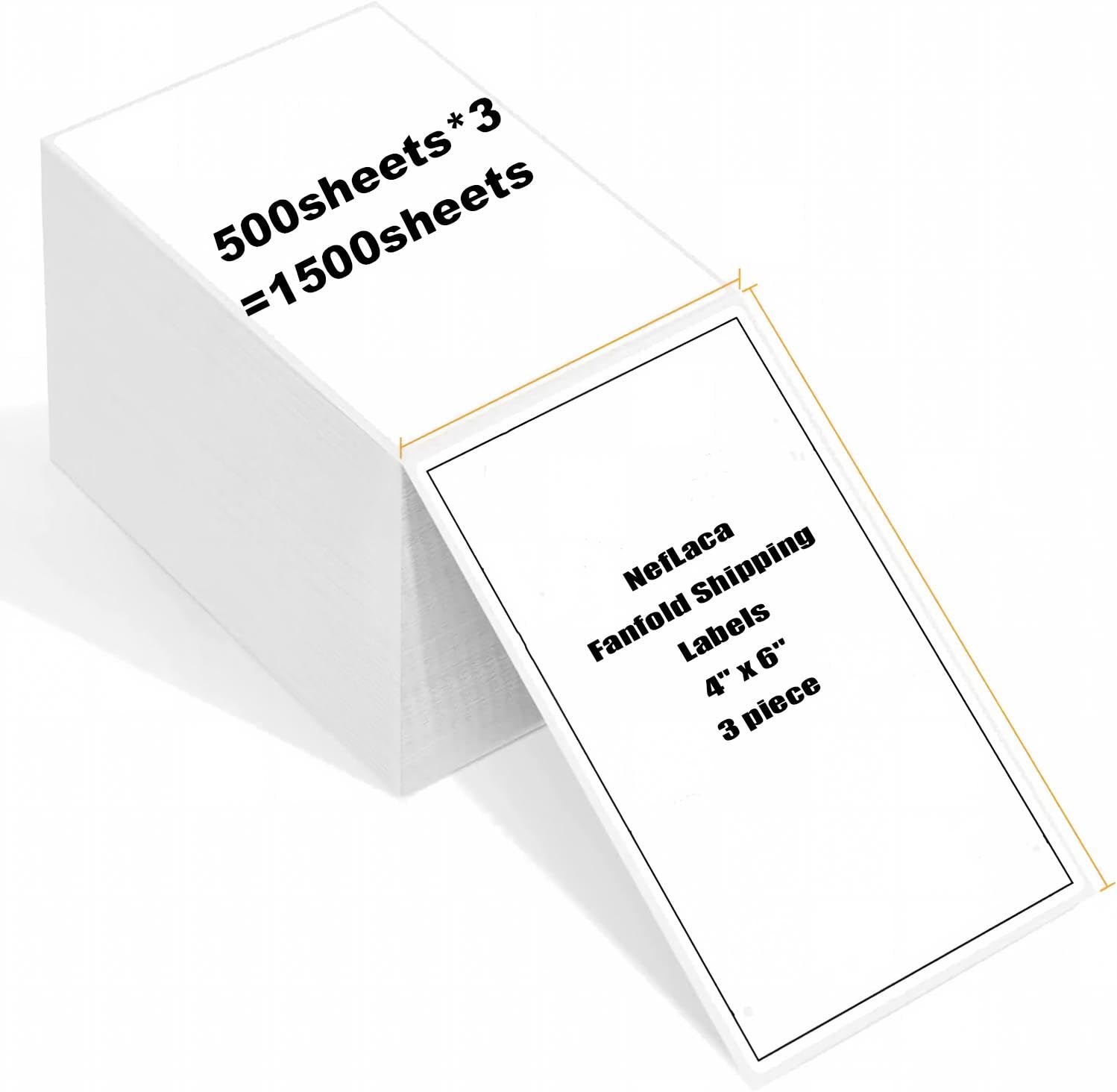 Thermal Labels Fanfold Shipping Labels 4'' x 6''(101mm x 152mm) 3 piece