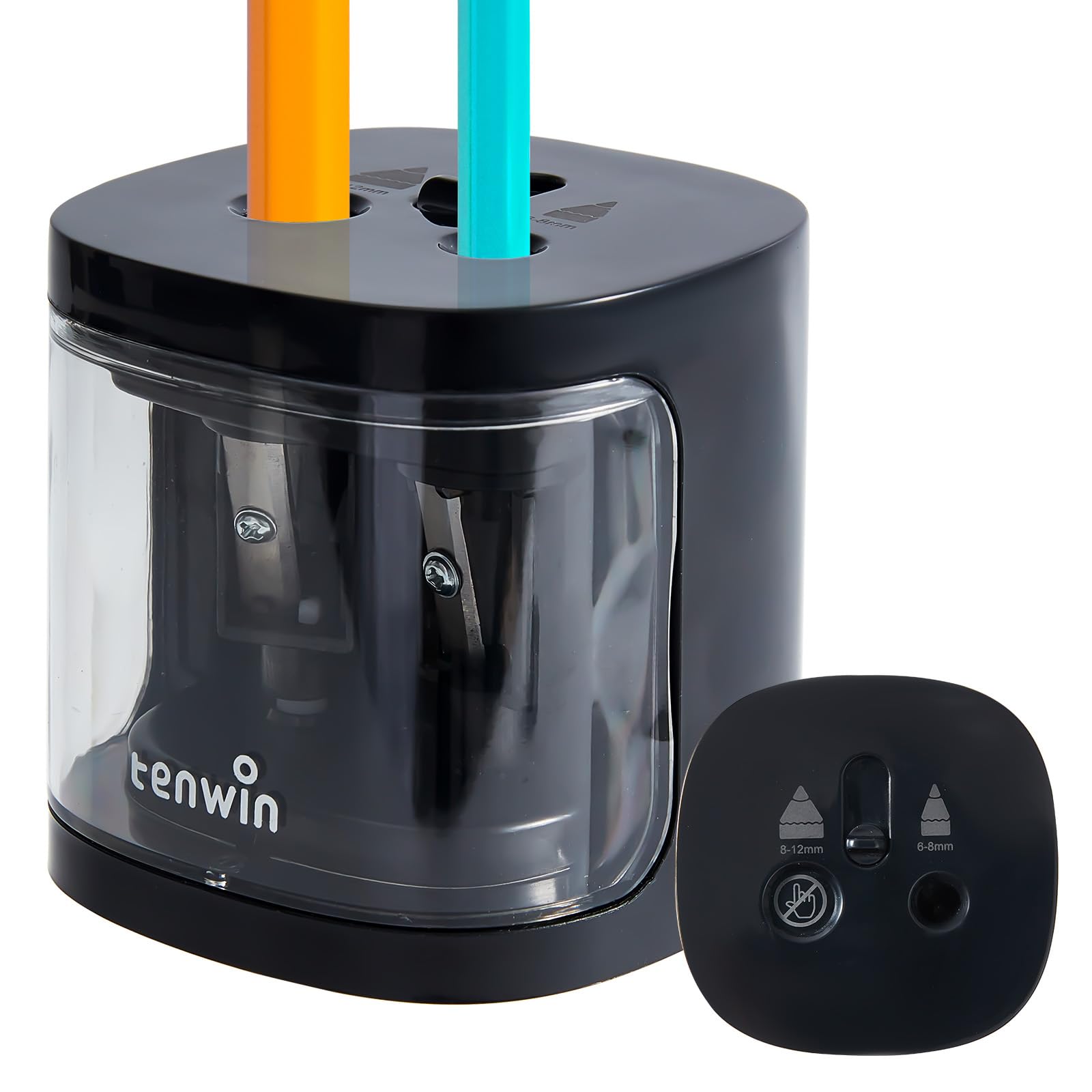 Temperamatite Elettrico A Batteria Con 2 Fori (6-8 Mm E 9-12 Mm) – Blu, Per Casa E Scuola