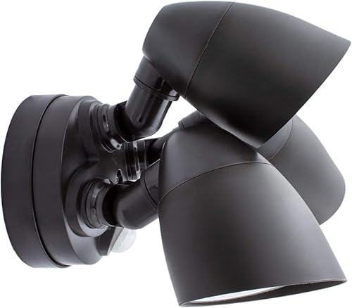 Miniatura 2 de Maxxima Luz de seguridad LED para exteriores de 3 cabezales, 30W, 2700 lúmenes, sensor de movimiento, sensor de fotocélula, marrón, 5000 K