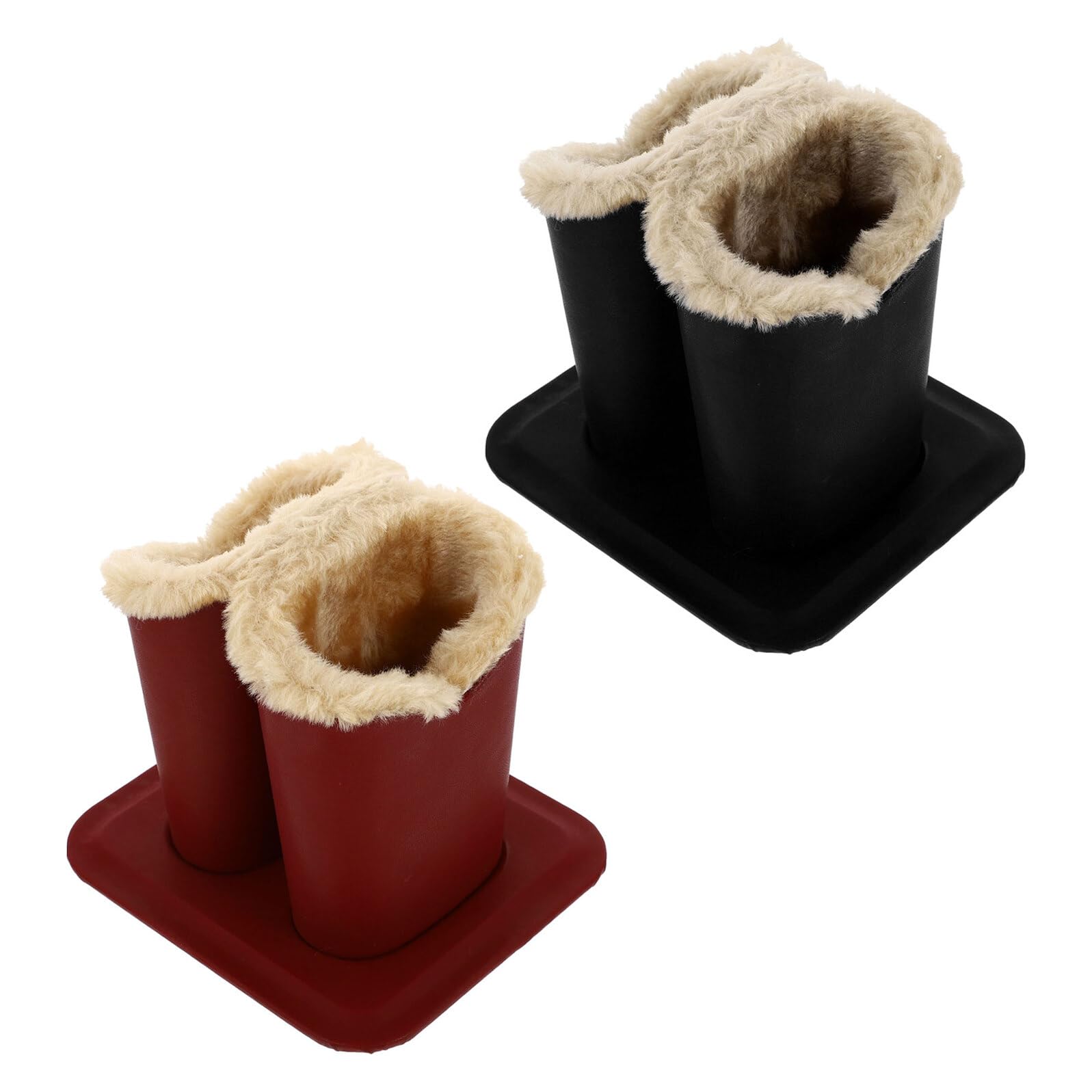 Ciieeo Portaocchiali Verticale Doppio in Pelle Pu con Rivestimento in Peluche, Custodia Protettiva da Tavolo per Occhiali da Vista, Organizer Salvaspazio per Scrivania, Comodino