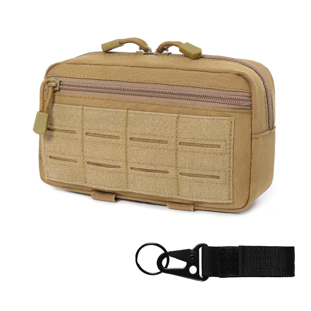 Molle Pouch, Belt Bag with Fixed Buckle, Horizontal Modular Pouch for Hiking Hunting