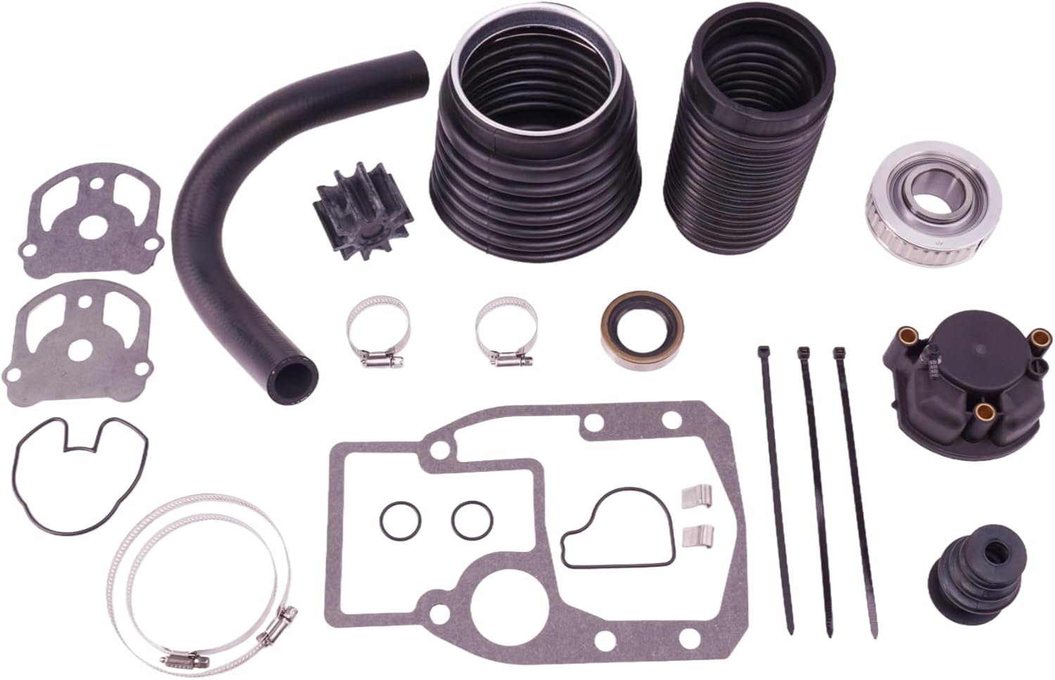 Boat Marine 3854127 Transom Seal Bellow Kit with 984461 Water Pump Impeller Kit for OMC Cobra 1986-1993 3.0 4.3 5.0 L Stern Drive Replace 3841481 18-3348