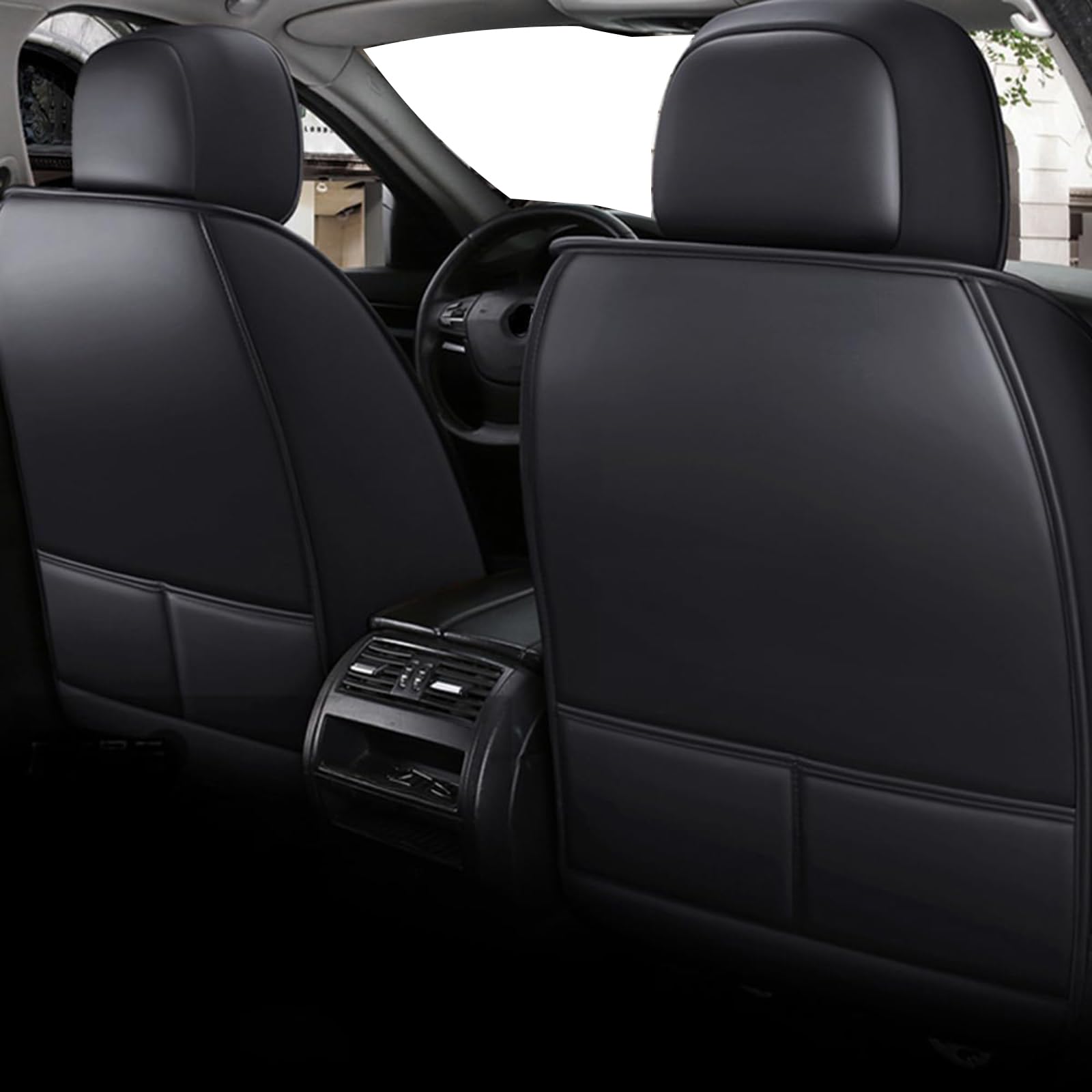 Autositzbezüge Auto Vordersitz 2 Stück Set PU Leder Autositzbezüge Fit für VW Tiguan Bora Golf mk4 mk5 mk6 mk7 Jetta Santana T-ROC Amarok Arteon CC Polo 9n 6r Scirocco