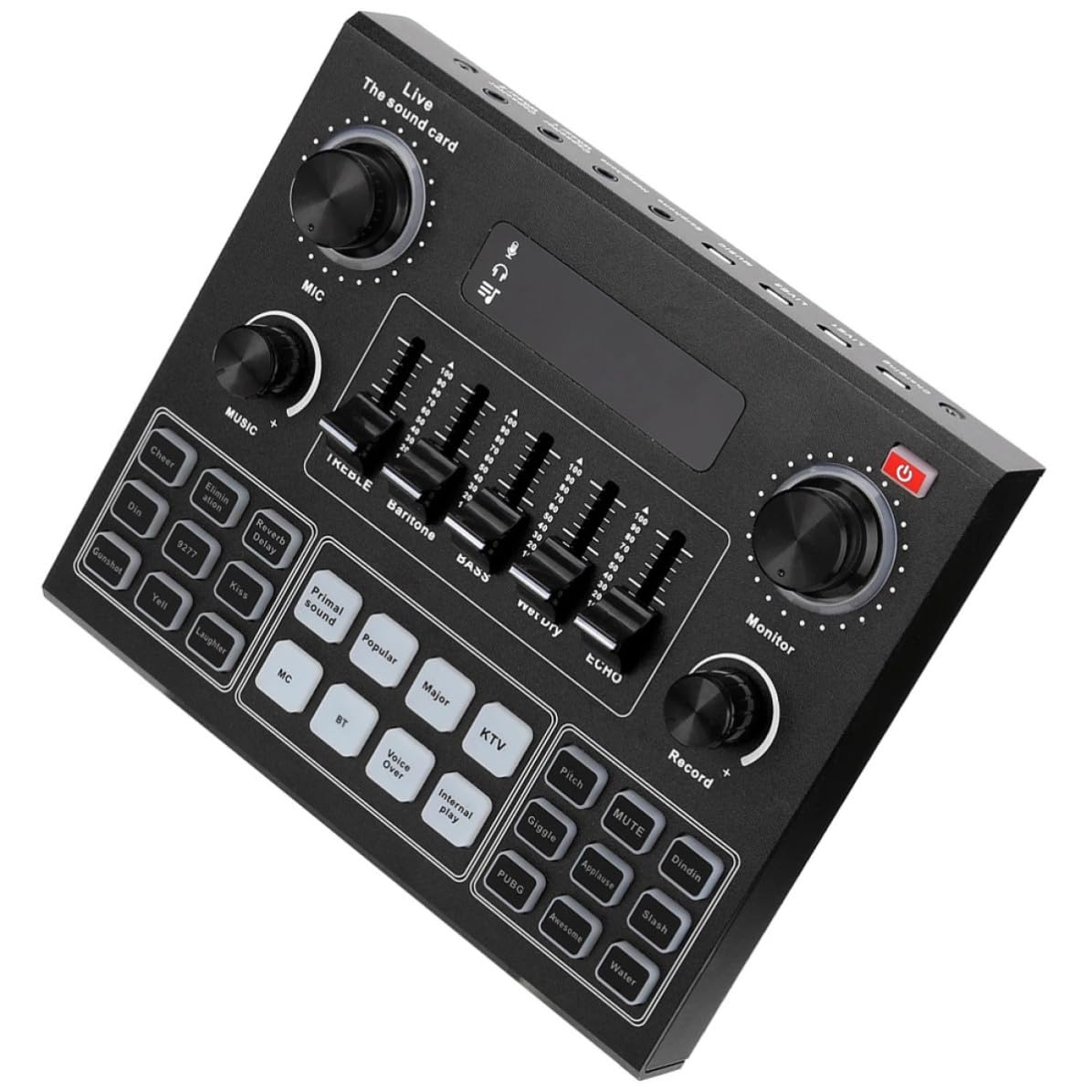 Tarjeta de Sonido Externa Abs Negra Batería de 1200ma para Transmisión en Directo y Soporte para Teléfono Móvil y Computadora Color Aleatorio