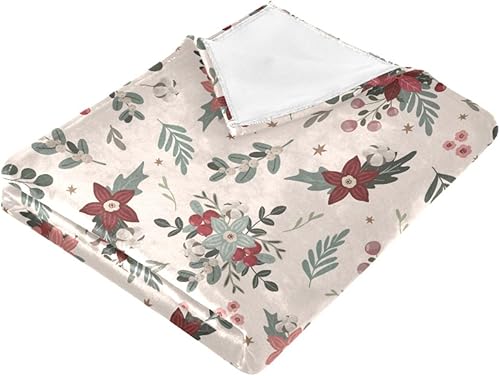 Miniatura 2 de KLL Merry Christmas Pattern Plush Blanket Winter Flannel Fleece Blanket Lightweight Cozy Throws 50x60 Inches for Home Decor, Picnic, Travel