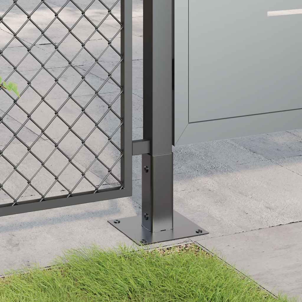 Postes cuadrados 46 x 46 mm, 12 unidades, acero con recubrimiento en polvo, soporte estable para postes de vallas, madera, metal, WPC, ideal para terraza, jardín, balcón, montaje y