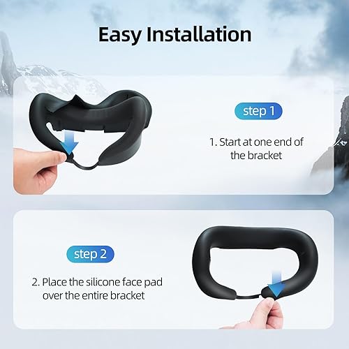 Miniatura 7 de OURVR Silicone Face Cover Pad Compatible with MetaOculus Quest 3 Headset Accessories,Vr Face Cushion Mask for Quest 3(Black)