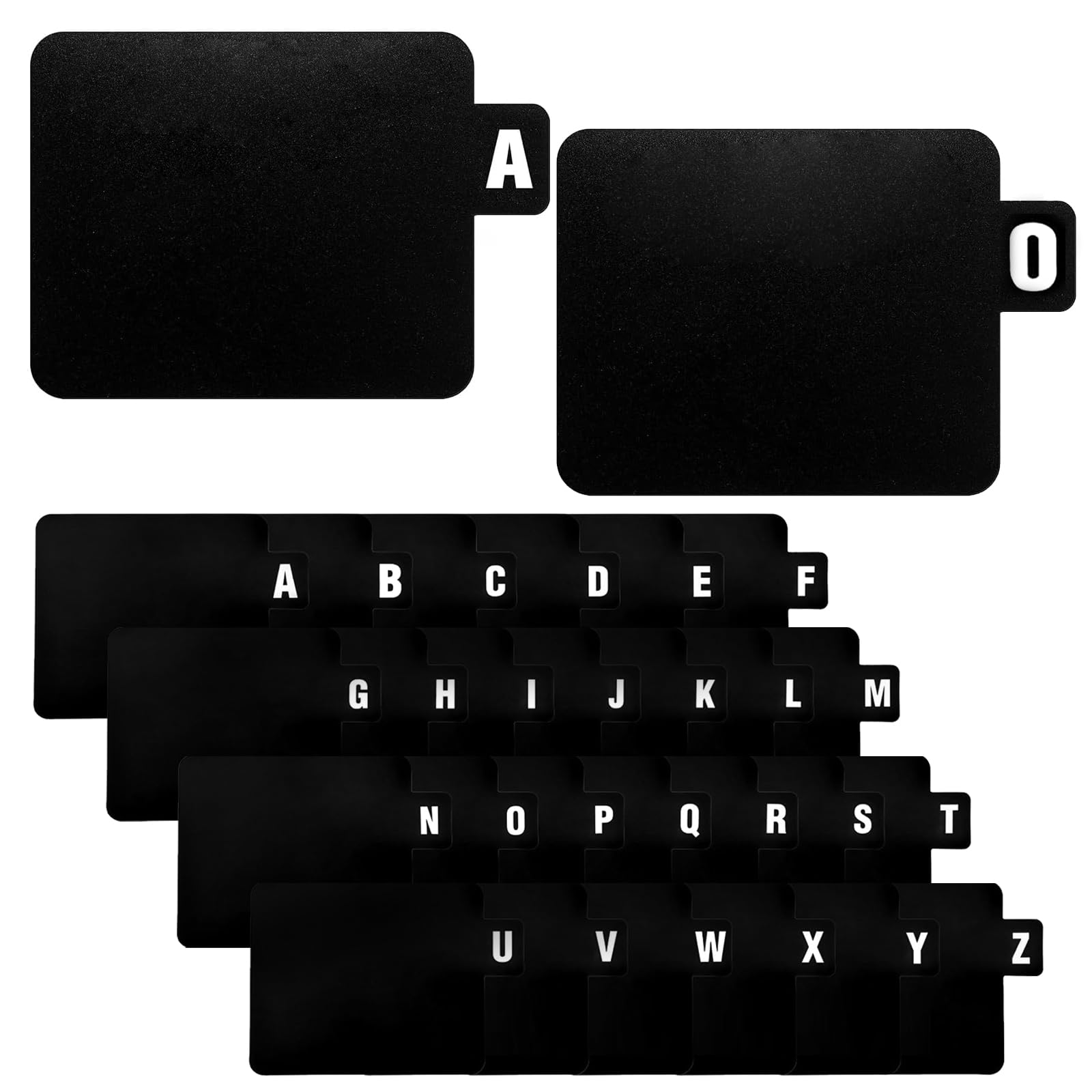 Vinyl Record Dividers, 26 Pcs Plastic A-Z Alphabetical Card File Divider Black Vinyl Record Letter Dividers Separators for Books
