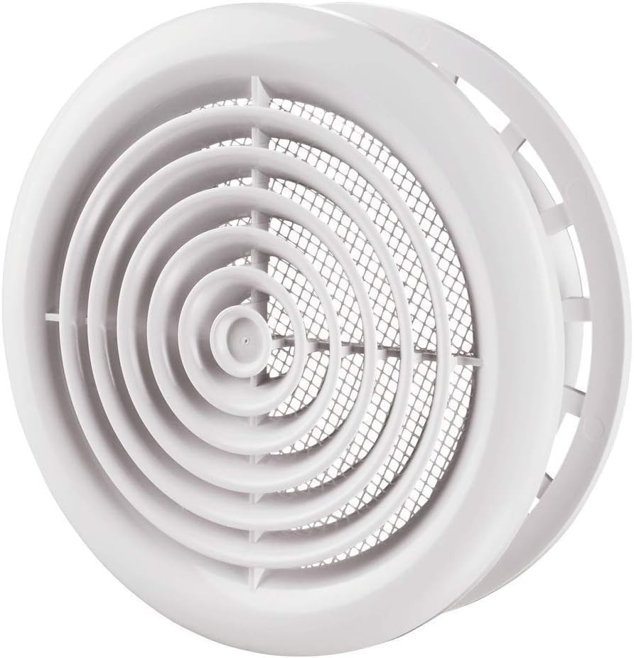 Circle Air Vent Grill Cover 150mm (6inch) Ducting White