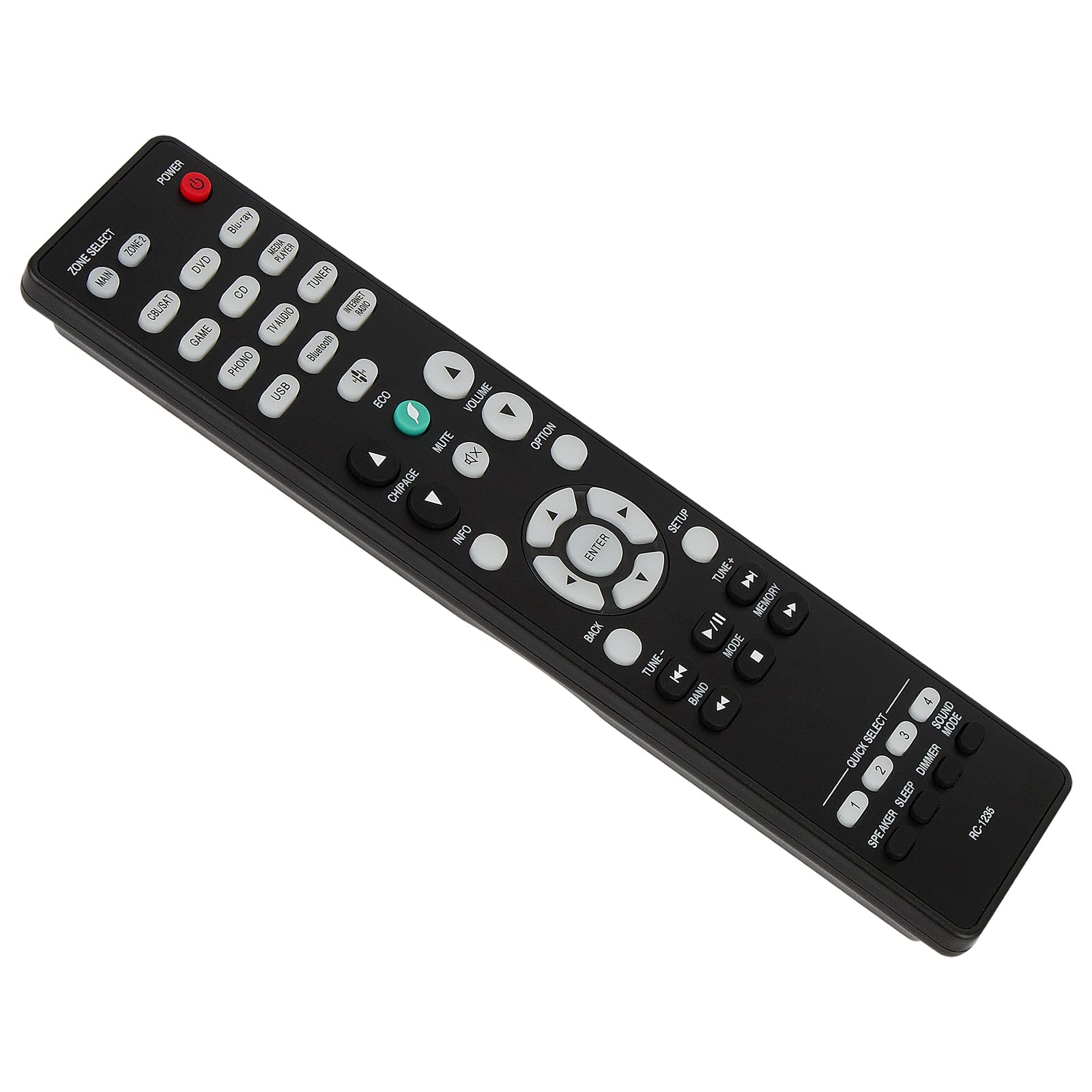 VINABTY RC-1235 Replacement Remote Control Compatible with Denon Stereo Receiver DRA-800H DRA-800, Black - Image 2