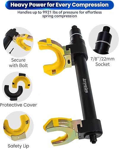 Miniatura 7 de ATPEAM Macpherson Strut Spring Compresor Kit Universal Intercambiable Horquilla Bobina Extractor Juego de herramientas