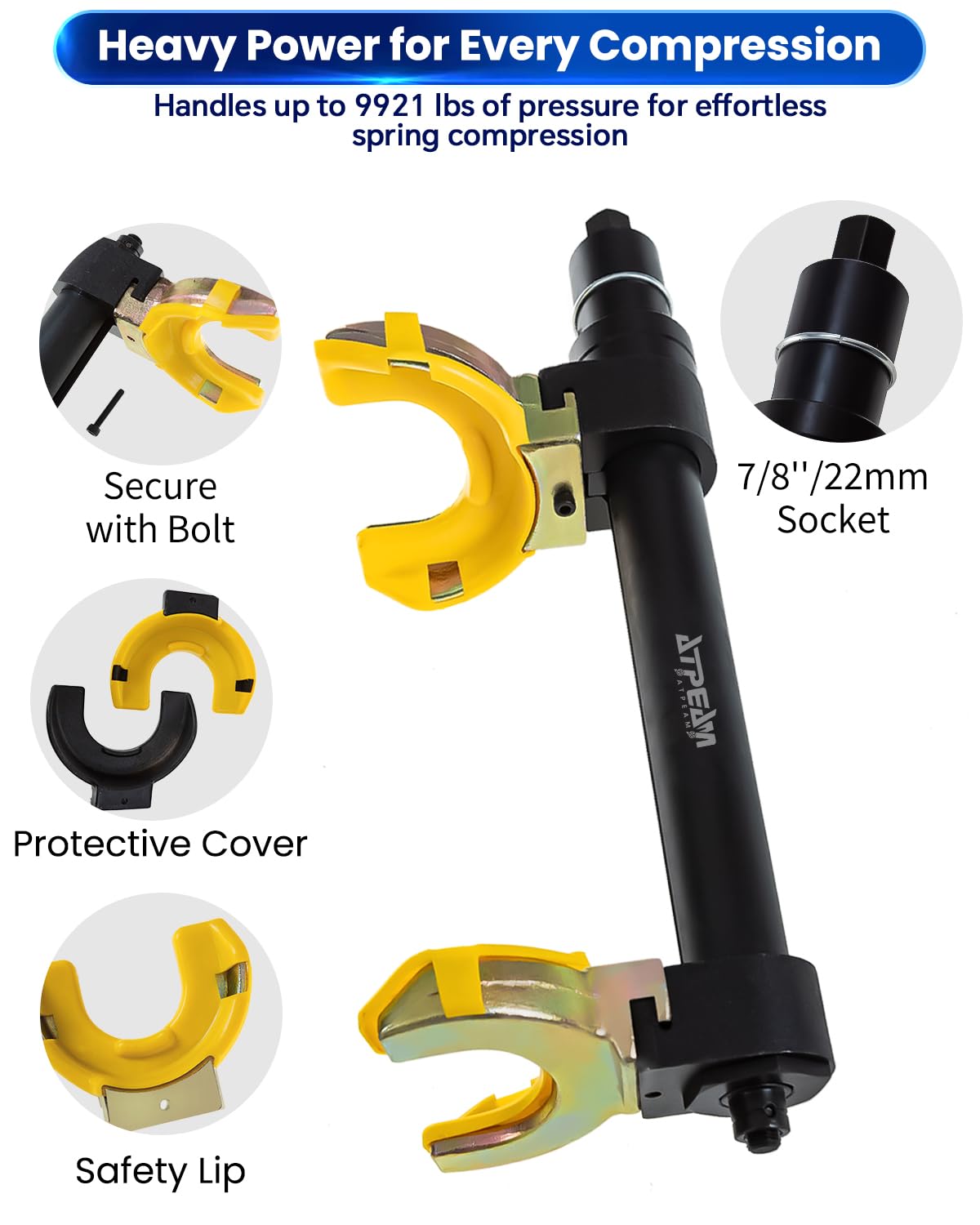 ATPEAM Compresor de Muelles Amortiguador Universal para Coches, Herramienta Profesional para Resortes de Suspensión, Compatible con Todos los Modelos de Vehículos