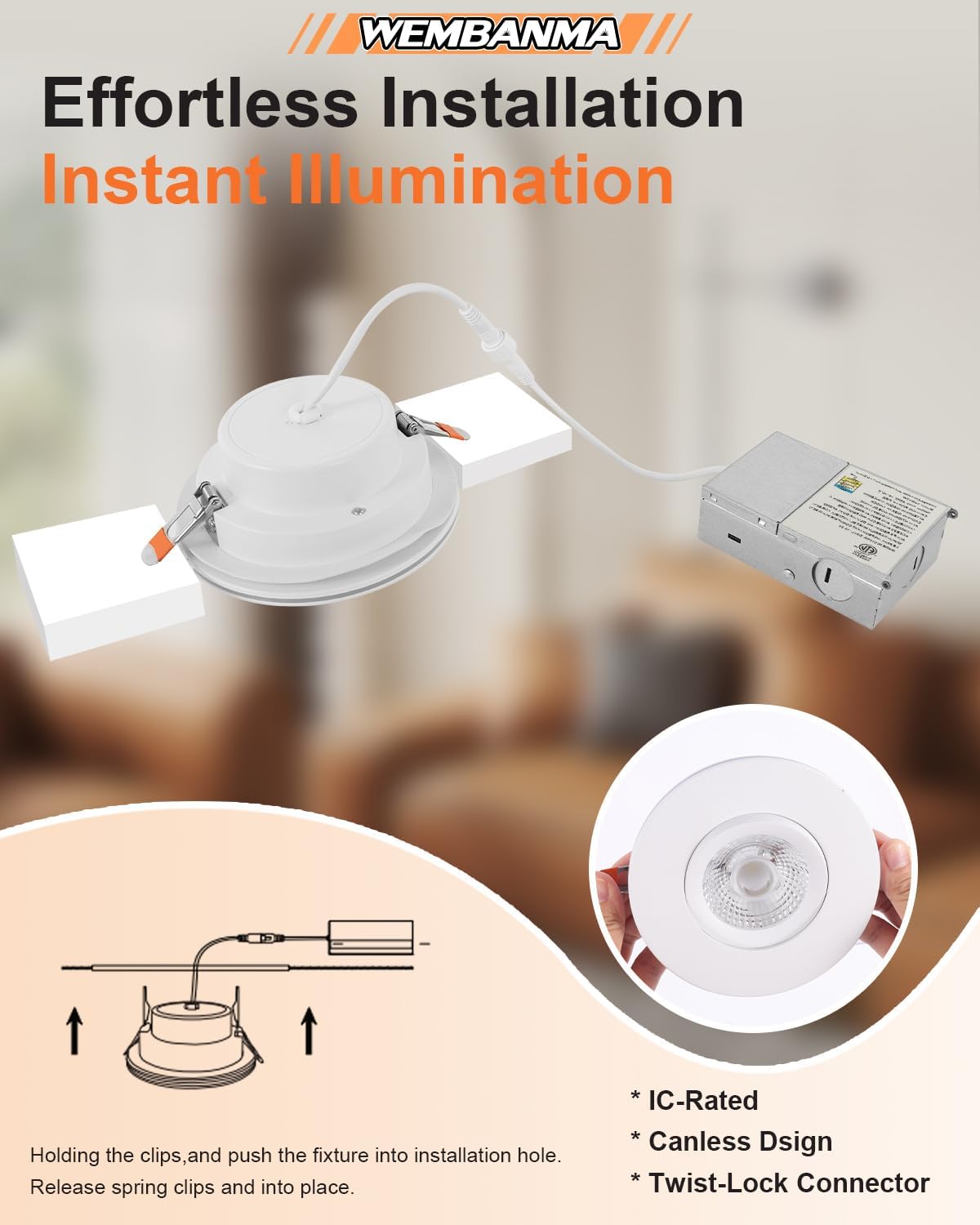 4 Inch Gimbal LED Recessed Light - with Night Light, 12W+3W 1100LM, Dimmable Canless Recessed Lighting 4 Inch, 5CCT+2000K Outdoor Soffit Lights, with Junction Box, White, 6 Pack
