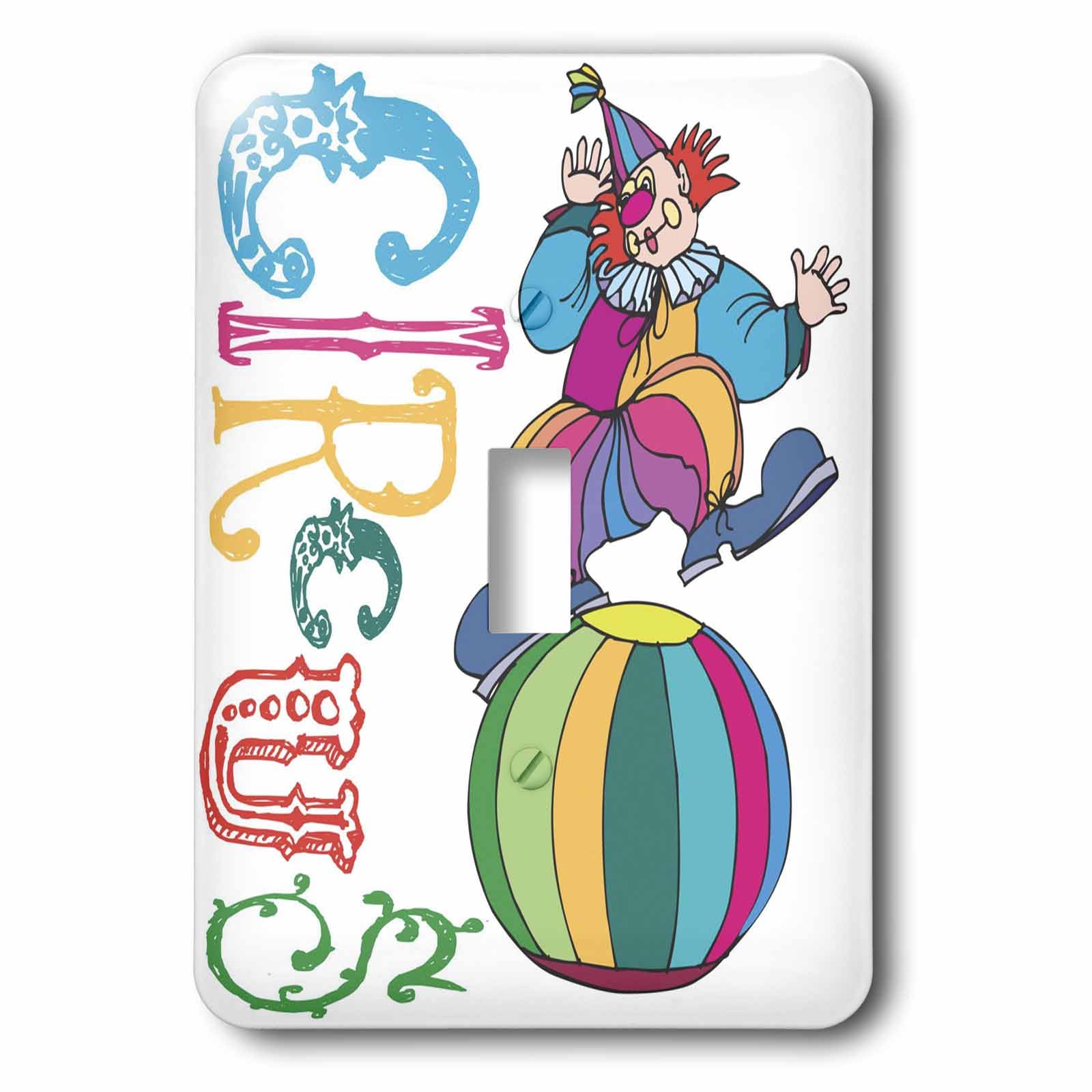 Interrupteur à baïonnette motif clown de cirque 3dRose LSP_48505_1 décoration murale originale