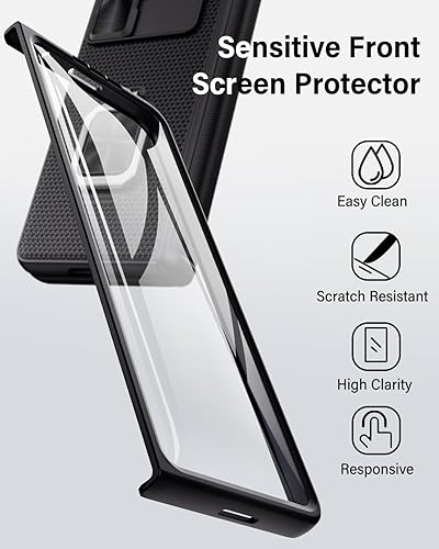 Miniatura 3 de Funda para Samsung Galaxy Z Fold 5 con soporte y protector de pantalla, cubierta de cámara deslizante y protección de bisagra, carcasa resistente de