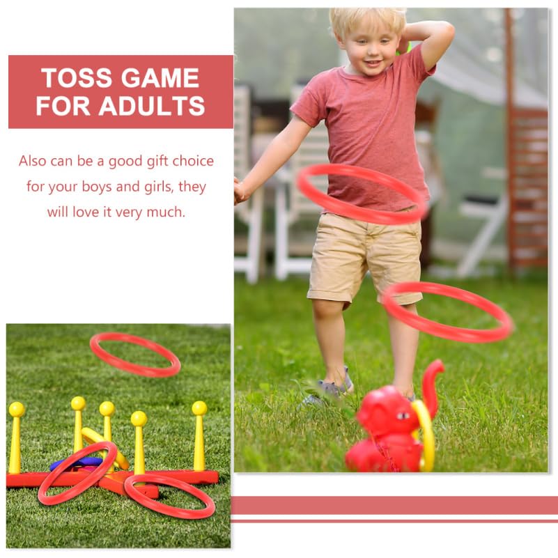 Healeved Jeu de Lancer D'anneaux en Plastique Rouge 20 Pièces Anneaux à Lancer 8 Cm de Diamètre, Interactif D'extérieur pour Garçon et Filles, Jeu de Coordination Œil-Main et Activités