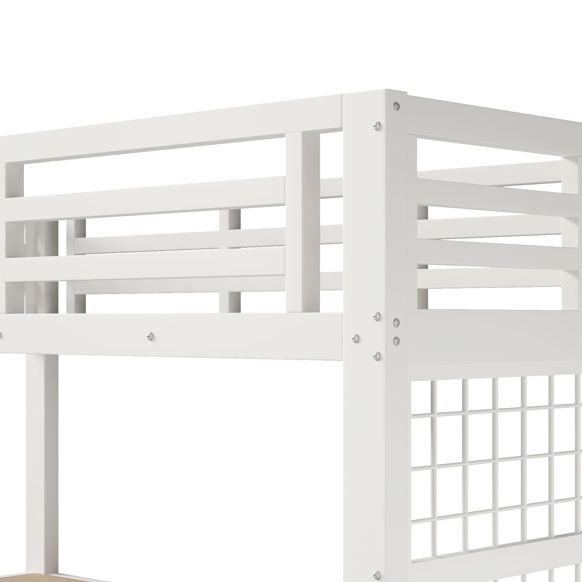 Hochbett Metall 90x200 mit LED,Ablagen,Schreibtisch,Kinderbett Etagenbett