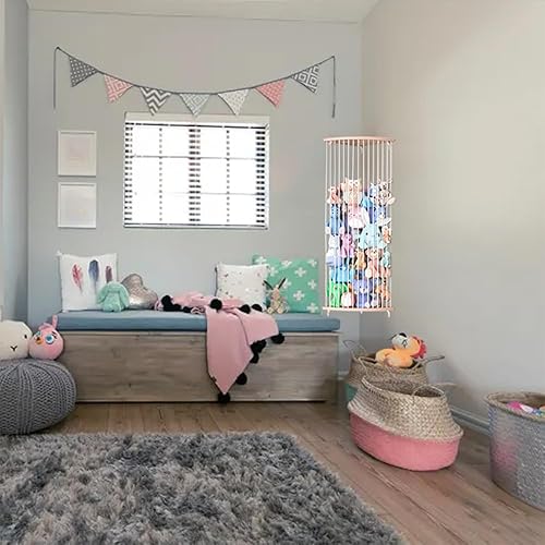 Miniatura 3 de Almacenamiento de animales de peluche, almacenamiento de peluche de esquina de madera, estante organizador de juguetes para guardería, sala de