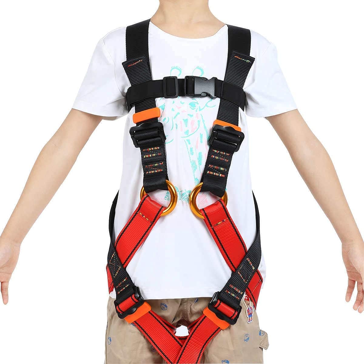 Kids Climbing Belt, Youth Full Body Safety Belt for Outdoor Expanding Training Caving, Zipline Belt Rappelling Equip