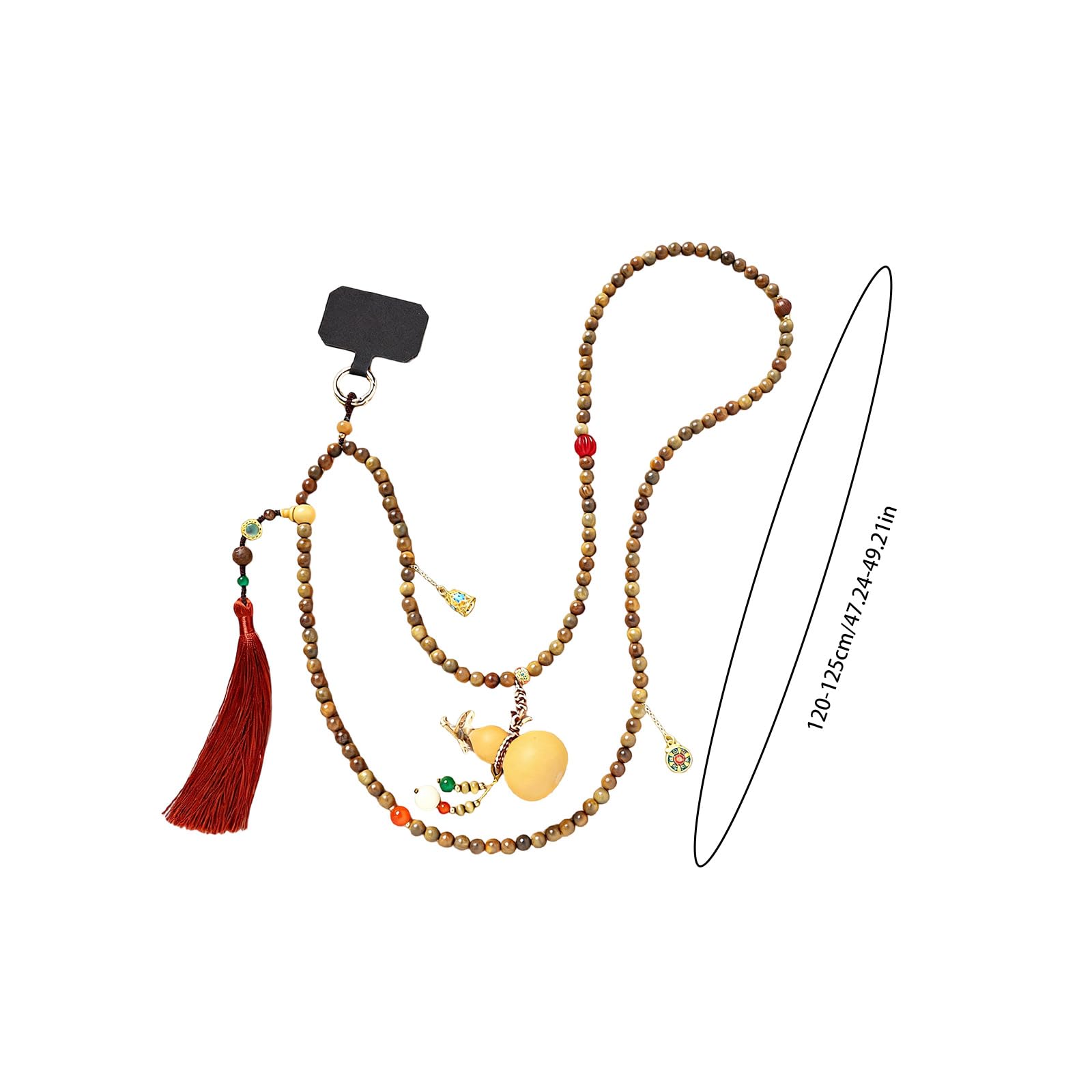 De cuentas ligero y versátil adornado con madera de sándalo verde y de calabaza para uso informal durante todo día Collar de cuentas ligero y versátil adornado con madera de sándalo