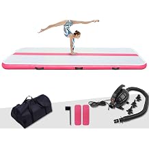 FunWater Inflatable Gymnastics Mat 10ft/13ft Tumble Track Tumbling Mat 4in Thick Gymnastic Mats for Kids with Electric Pump for Home Use/Training/Cheerleading/Gym/Yoga