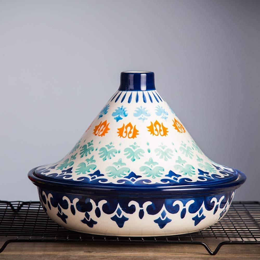 Tajine Traditionnel Marocain, Faitouts Pot De Cuisson Marmite Fait á La Main,Hand Painted Color-Ø25cm
