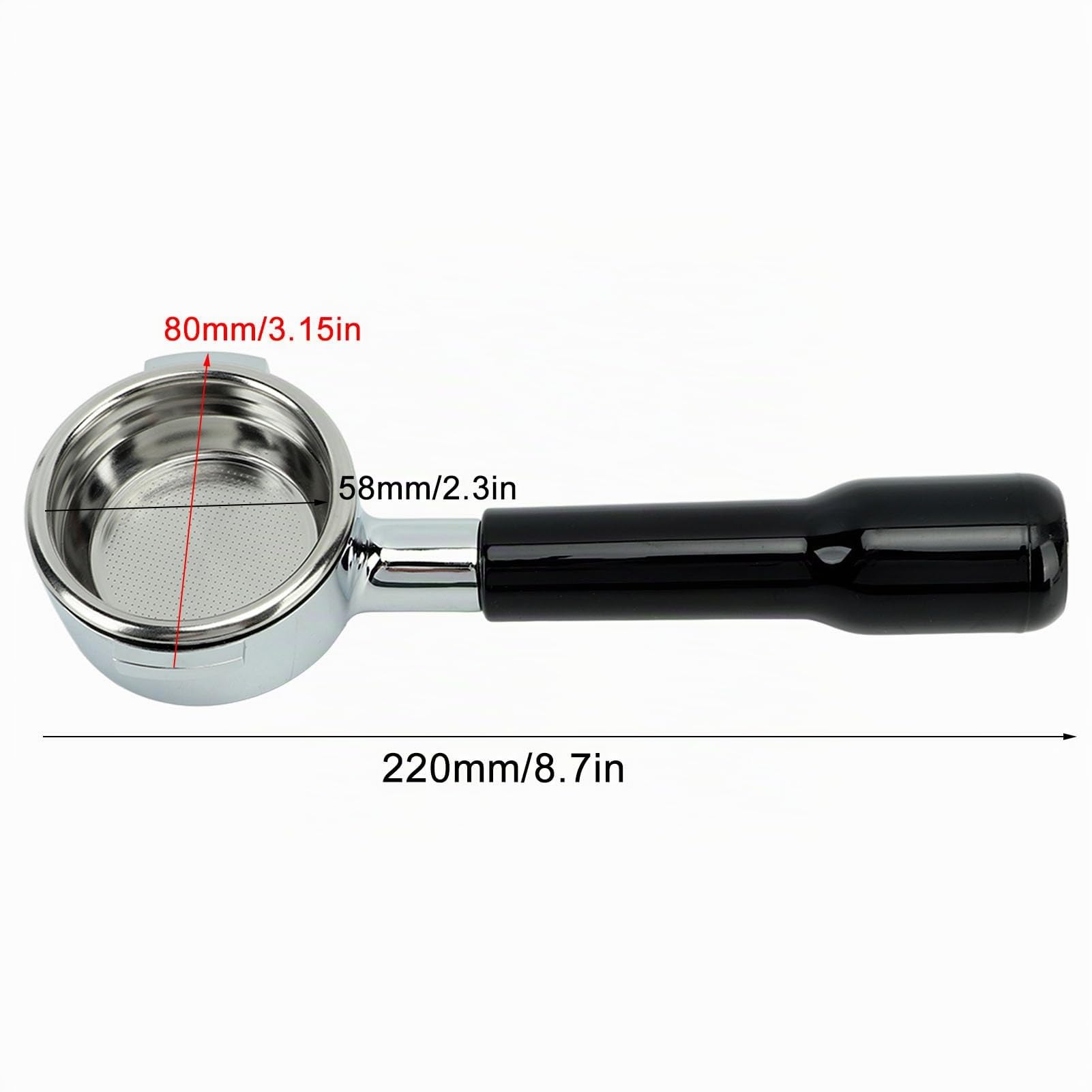 Portafiltro Senza Fondo, Set Portafiltro Senza Fondo Espresso Portafiltro Senza Fondo 58mm Compatibile Per Macchina Da Caffè Espresso Compatibile (C2 Plastica nera)