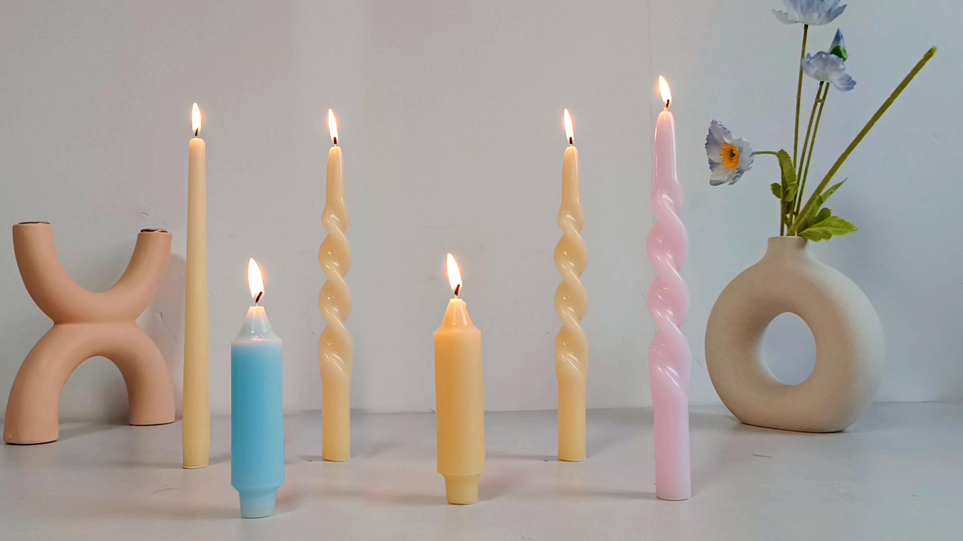 Image of 4 Purple Lavender Scented 10 Inch Handmade Taper Candles