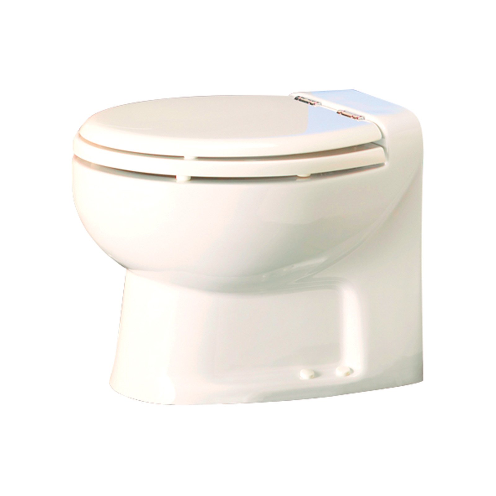 Thetford 38459 Tecma Silence Plus 2 Mode 12V RV Toilet with Wall Switch - Low, Bone/Chrome