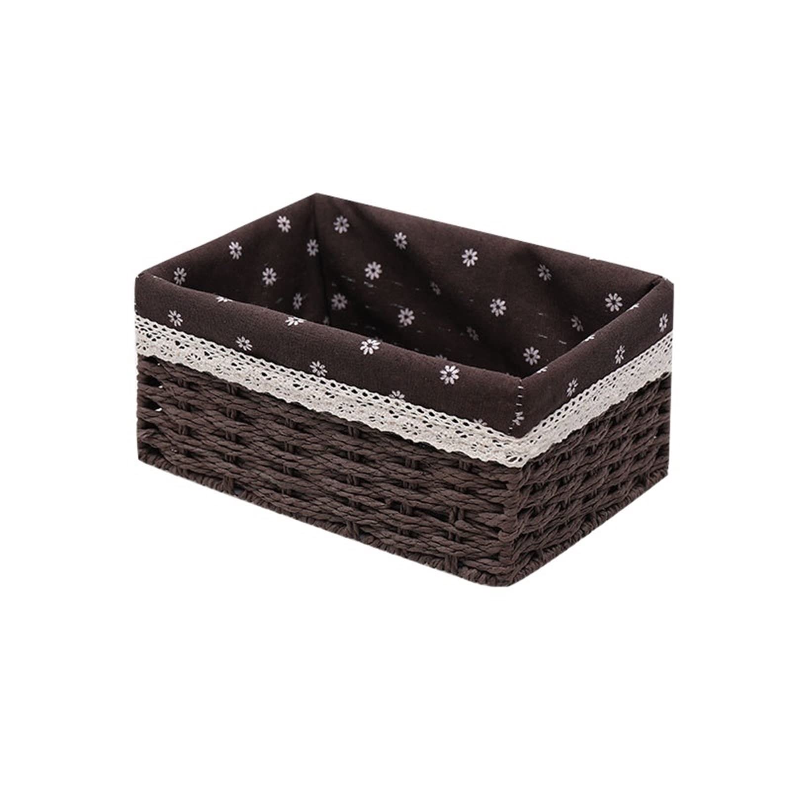 JINGYAN Storage Boxes Cotton Rope Handmade Storage Baskets Household Snacks Fruit Debris Laundry Finishing Willow Basket Christmas(Schwarz)