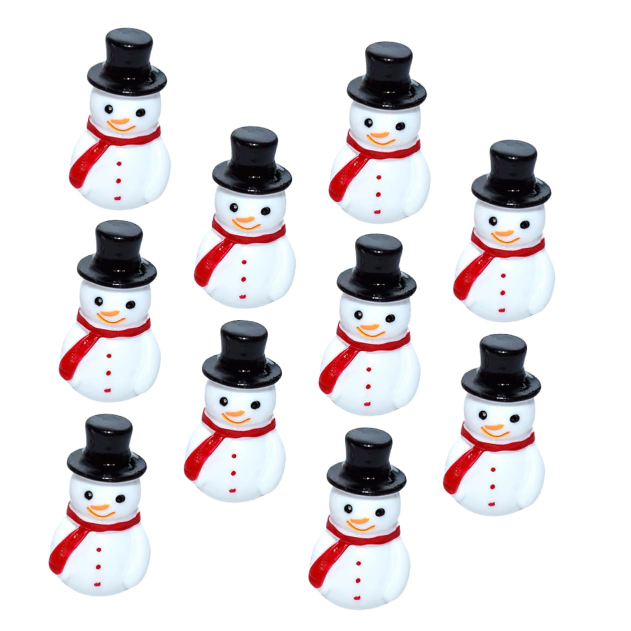 GOOHOCHY 10pcs Mini Snowman Adornment Christmas Resin Ornaments for Landscape Decor for Tabletop Display Vivid Holiday Decorations for Home and Photography
