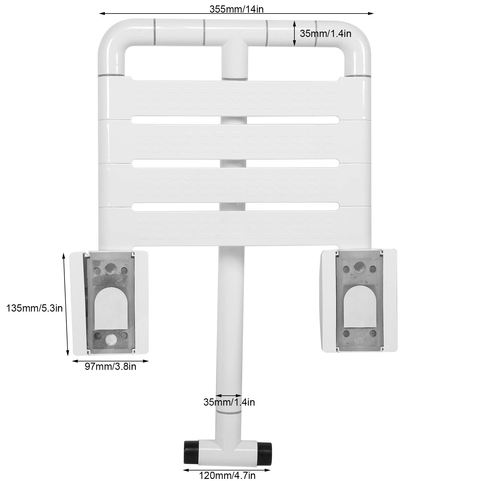 Asiento de Ducha Plegable,Taburete de Ba?o de Seguridad de Acero Inoxidable Antideslizante,Ba?o de Inodoro de Nailon para Ancianos Montado en la Pared para Duchas,Ba?ERAS