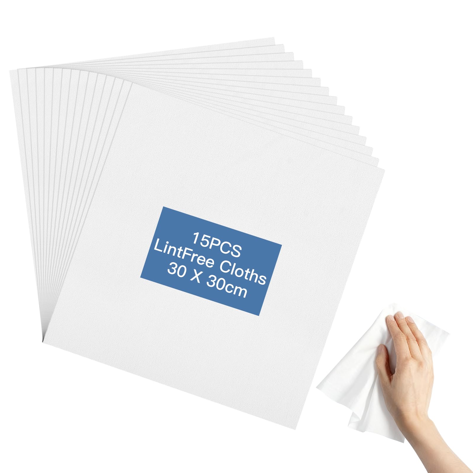 Hopton 15PCS Lint Free Cloth, 30x30cm Reusable Tack Cloths wipes