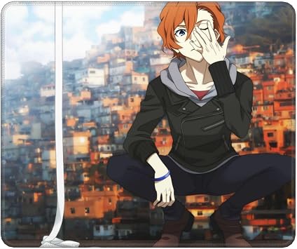 Anime Characters Chuuya Nakahara Gaming Mouse Pad Non-Slip Mousepad Stitched Edge Computer Mouse Pads for Desk Accessories 10x12in