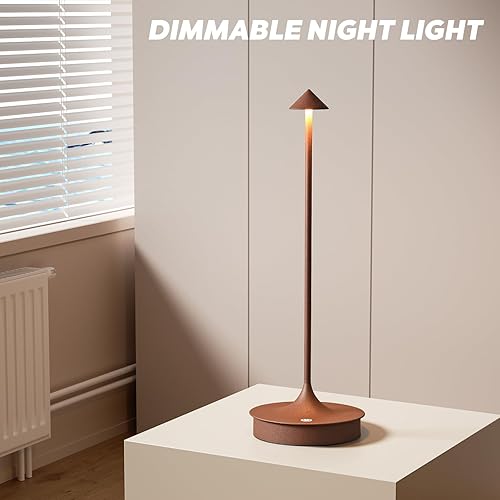 Miniatura 3 de Juego de 2 lámparas de mesa inalámbricas recargables, lámpara LED táctil de 4000 mAh, lámpara de escritorio a pilas, luz de mesa portátil regulable