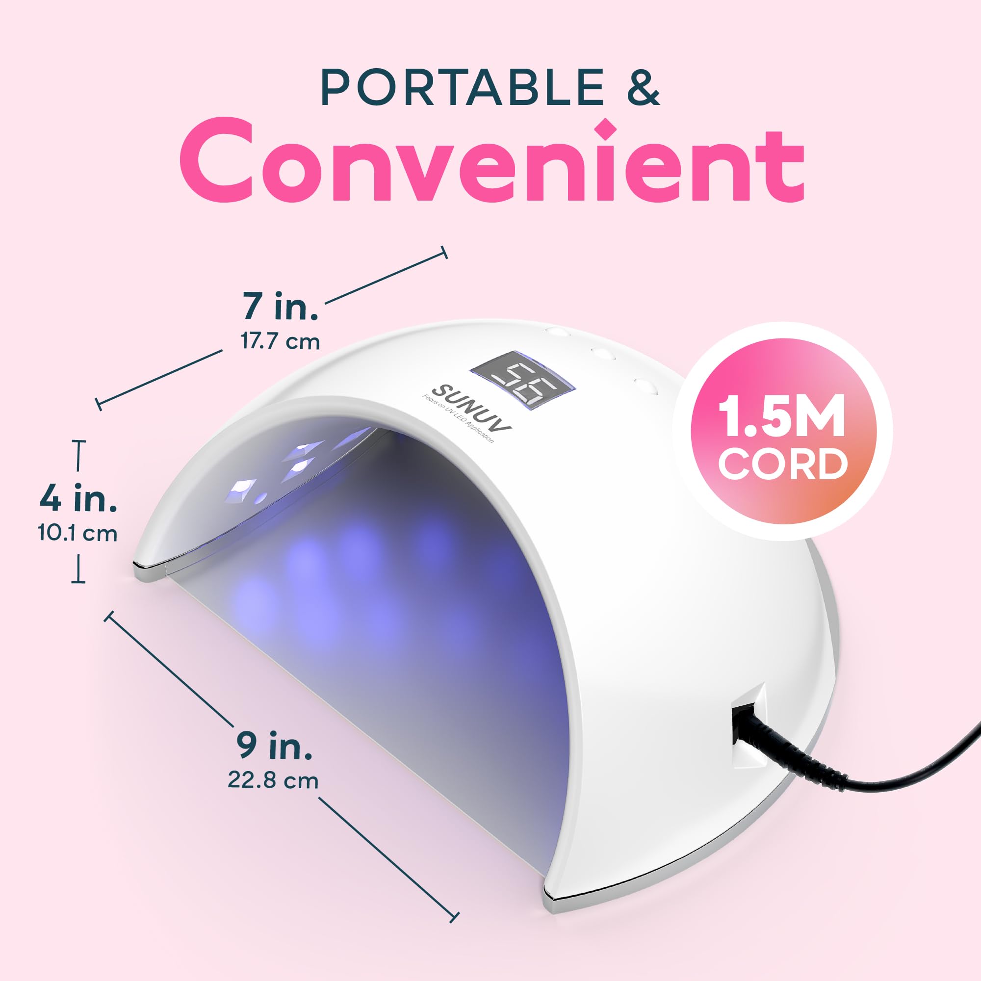 SUNUV Lampada UV LED Unghie Professionale, Asciuga Unghie e Lampade UV Fornetto Unghie Semipermanente per Gel SUN6
